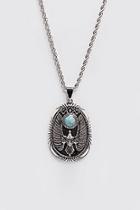 Boohoo Blue Stone Detail Pendant Necklace