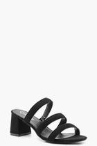 Boohoo Extra Wide Fit Multi Strap Low Block Mules