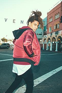 Boohoo Quilted Ma1 Bomber With Jersey Hood