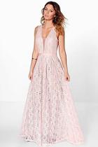 Boohoo Boutique Ali All Lace Plunge Neck Maxi Dress