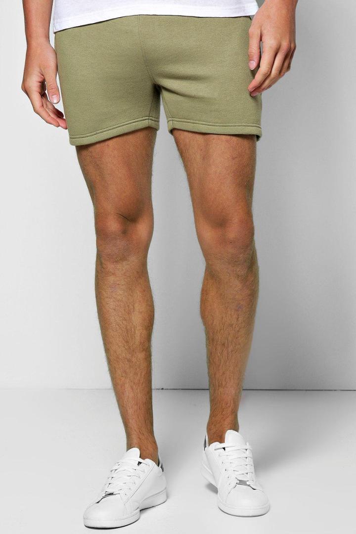 Boohoo Jersey Shorts In Short Length Sage