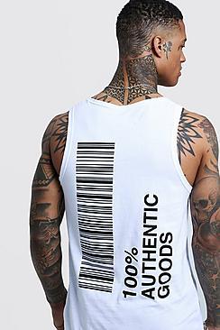 Boohoo Longline Vest With Front & Back Print