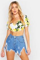 Boohoo High Waist Extreme Rip Thigh Hot Pants