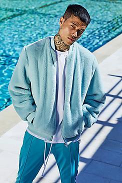 Boohoo French Montana Faux Fur Bomber