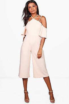Boohoo Sofia Open Shoulder Culotte Jumpsuit