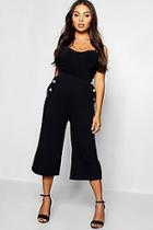 Boohoo Petite Gold Button Detail Culottes