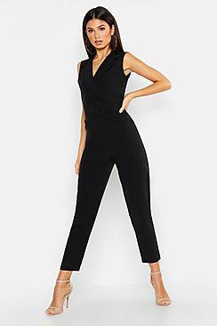 Boohoo Woven Blazer Belted Jumpsuit