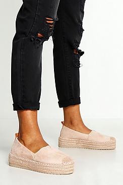 Boohoo Loop Back Espadrille Flatforms