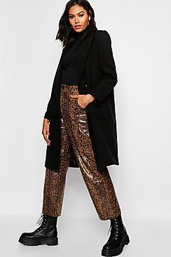Boohoo Double Breasted Pocket Wool Look Coat