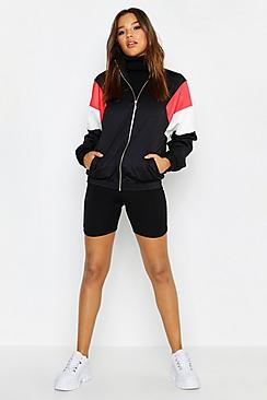 Boohoo Zip Through Colour Block Jacket