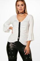 Boohoo Plus Imogen Eyelet Detail Rouched Top
