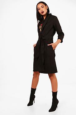 Boohoo Stacey Belted Wool Look Coat