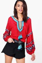 Boohoo Betty Boutique Embroidered Woven Top
