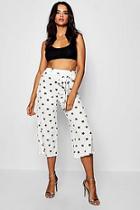 Boohoo Olivia Large Star Tie Waist Culotte Trouser