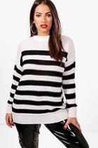 Boohoo Plus Louisa Stripe Knitted Jumper