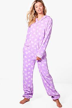 Boohoo Iris Hearts & Crosses Print Onesie