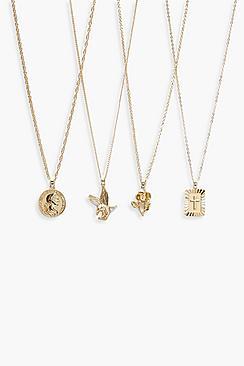 Boohoo Megan Multi Charm Sovereign Layered Necklace