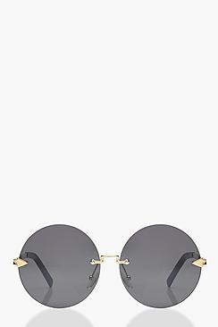 Boohoo Hannah Frameless Round Sunglasses