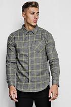 Boohoo Long Sleeve Brushed Check Flannel Shirt