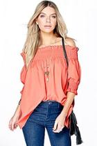 Boohoo Zoe Woven Off The Shoulder Tunic