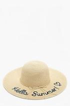 Boohoo Macy Sequin Slogan Straw Hat