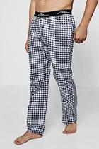 Boohoo Navy And Grey Checked Pyjama Pants