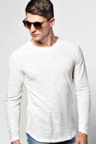 Boohoo Long Sleeve Crew Neck Slub Knit Jumper Cream