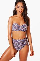 Boohoo Rome Ditsy Floral Underwired H/w Bikini