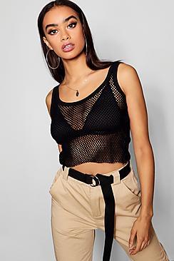 Boohoo Fishnet String Vest