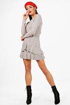 Boohoo Kailey Knot Front Ruffle Hem Shift Dress