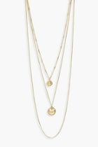 Boohoo Double Layered Pearl Coin Necklace