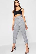 Boohoo Woven Mono Checked High Waisted Trousers