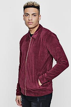 Boohoo Velour Harrington Jacket