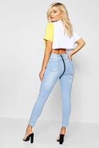 Boohoo Kheira Zip Back Skinny Jeans