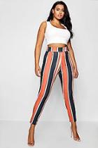 Boohoo Plus Bold Stripe Slim Fit Pants
