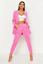 Boohoo Window Pane Check Tailored Trouser