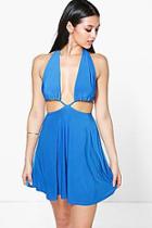 Boohoo Chelsea Cut Out Detail Skater Dress