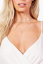 Boohoo Amy Diamante Chain Choker & Plunge Necklace