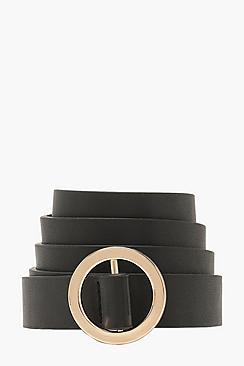 Boohoo Flat Circle Buckle Boyfriend Belt