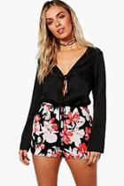 Boohoo Martina Floral High Waisted Shorts