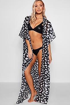 Boohoo Nina Animal Maxi Beach Kimono
