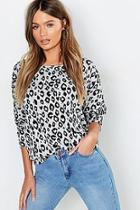 Boohoo Leopard Print Knitted Top