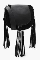 Boohoo Lily Pu And Suedette Mix Tassel Saddle Bag