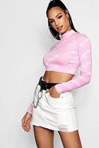 Boohoo Au Revoir All Over Print High Neck Crop
