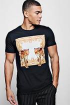 Boohoo Placement Print Baroque Design T-shirt