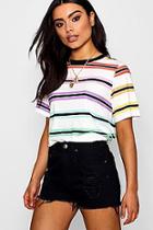 Boohoo Layla Rainbow Stripe T-shirt