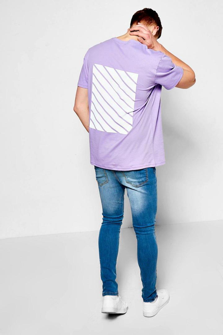 Boohoo Oversized T Shirt With Back Print Lilac
