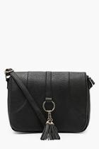 Boohoo Plus Ivy Loop + Tassel Saddle Cross Body Bag