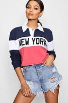 Boohoo Francesca New York Stripe Rugby Top