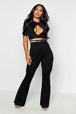 Boohoo Halter Neck Crop Top & O Ring Trouser Co-ord